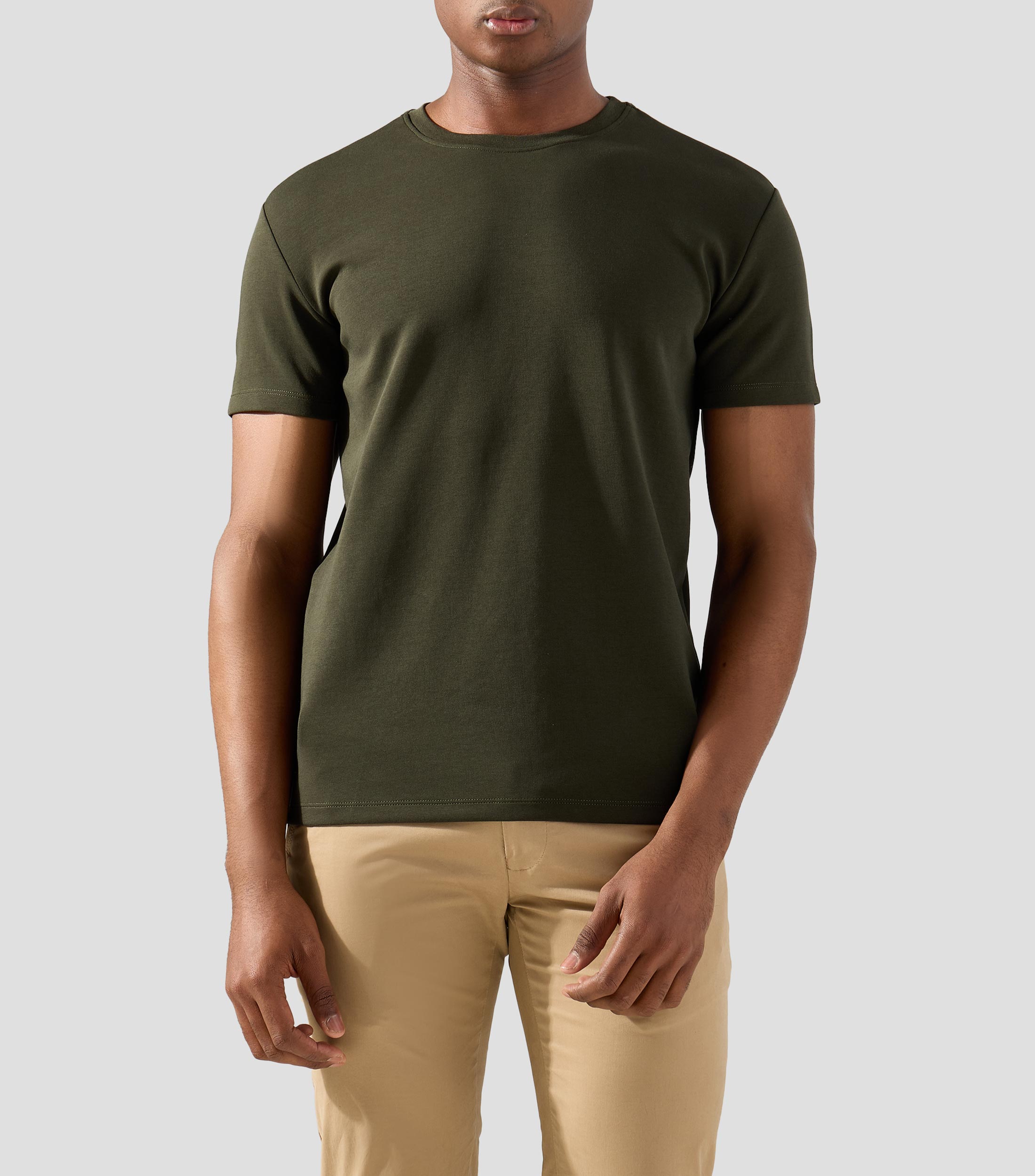 Playera cuello redondo manga corta lisa Hombre